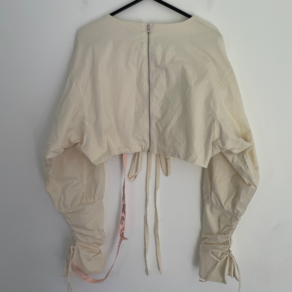 Oh Polly Plunge Neck Wrap Top Ivory Size 14 BNWT - Picture 2 of 10